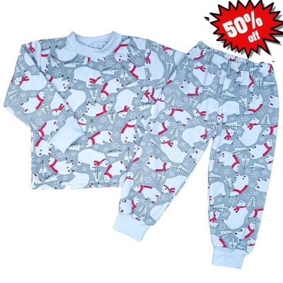 Піжама дитяча сіра "Ведмедики"